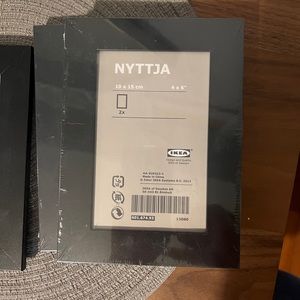 Set of 6 black Ikea 4x6” frames NYTTJA